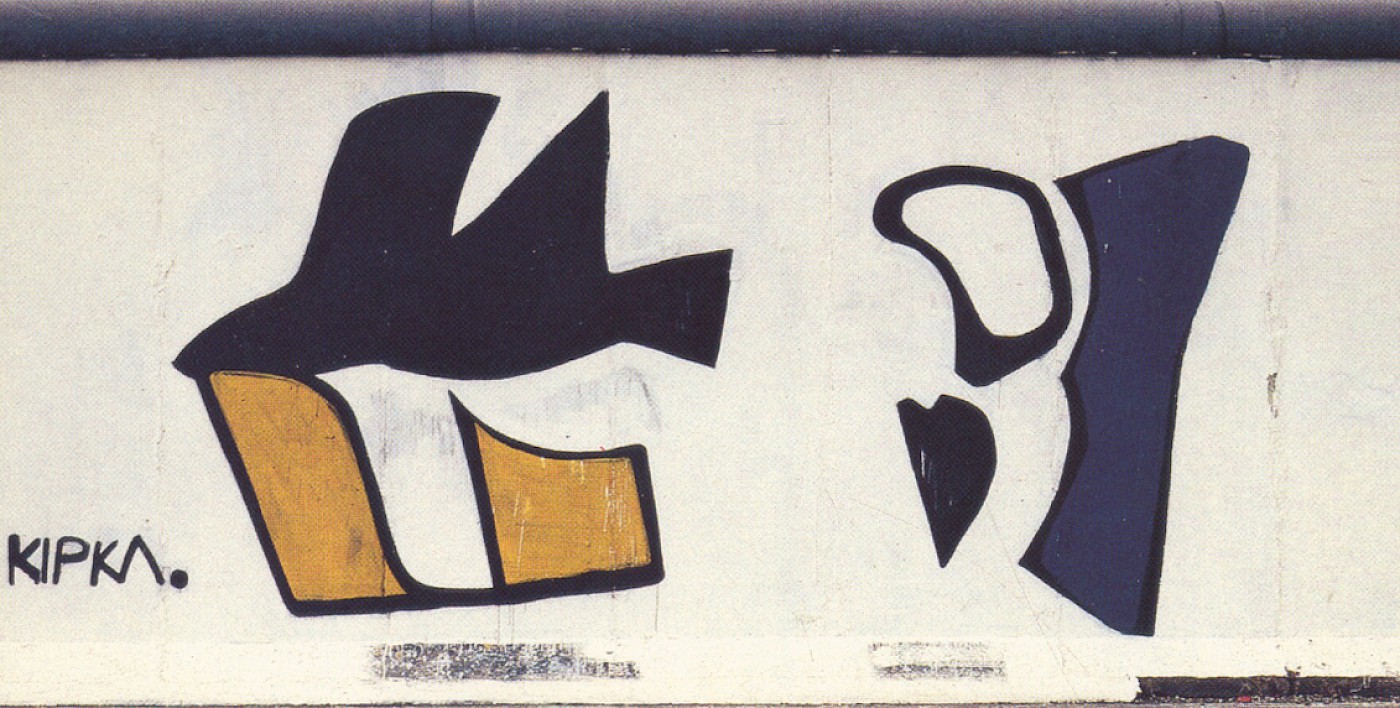 East Side Gallery: Jeanett Kipka, Vogelflug, 1990 © Stiftung Berliner Mauer, Postkarte