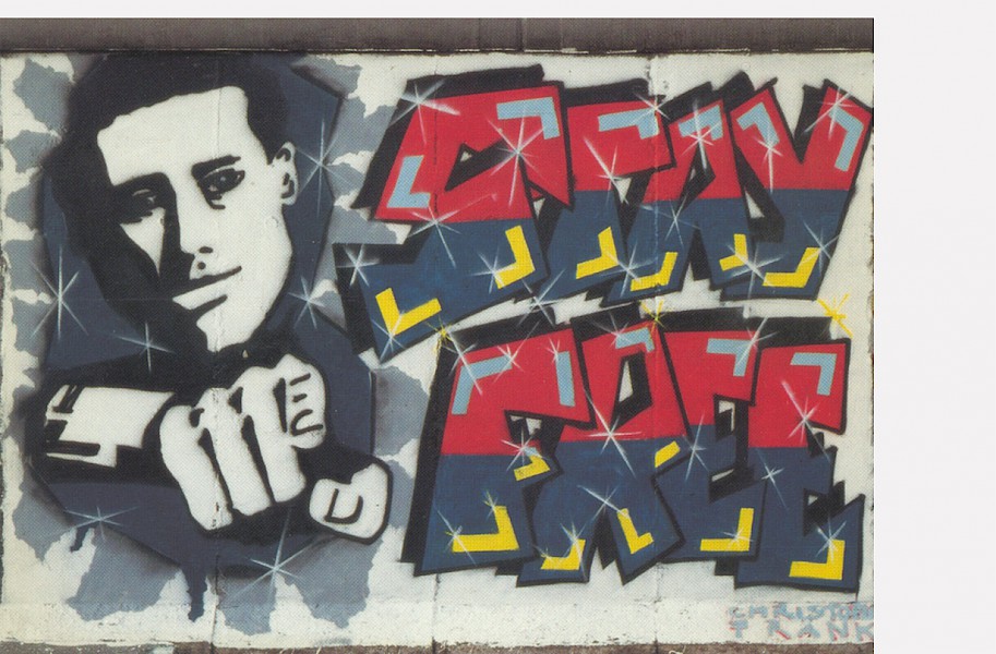 East Side Gallery: Christoph Frank, Stay Free, 1990 © Stiftung Berliner Mauer, Postkarte