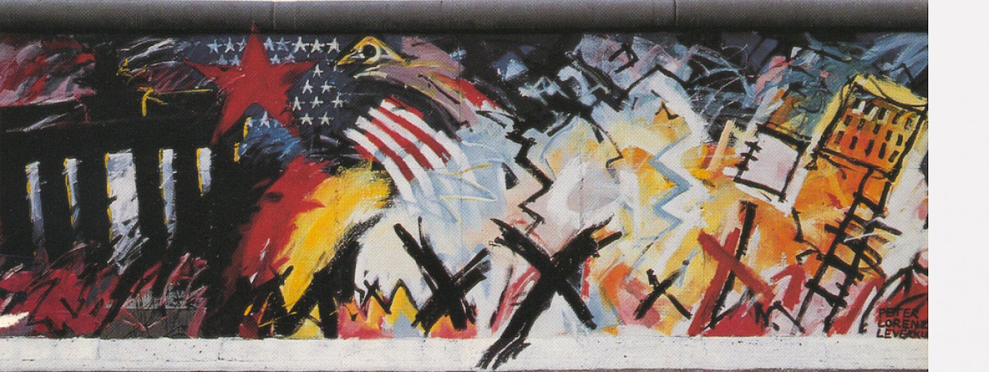East Side Gallery: Peter Lorenz, Ohne Titel, 1990 © Stiftung Berliner Mauer, Postkarte